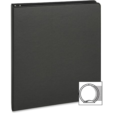 Business Source 1" Basic Binder, 225 Sheet Capacity, Round Ring, Black BSN09976